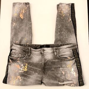 Jordan Craig Gray and Gold Skinny Jeans